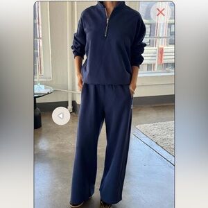 Le Bon Shoppe French Terry Breezy Navy Midnight wide leg sweatpants Medium / M